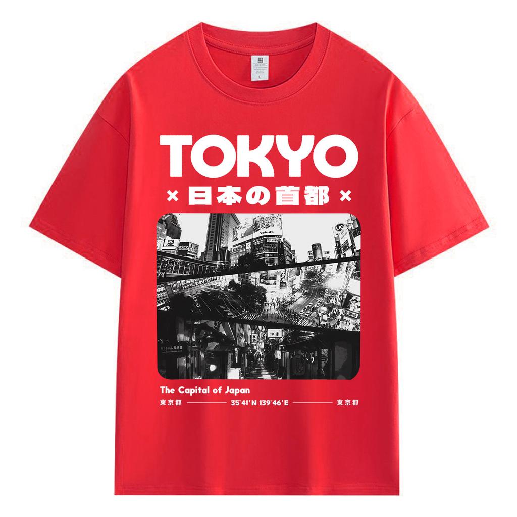 Japanese Tokyo Graphic T Shirt Unisex Unisex Vintage Fashion Harajuku TShirts Oversized Cotton High Quality Casual Summer TShirt