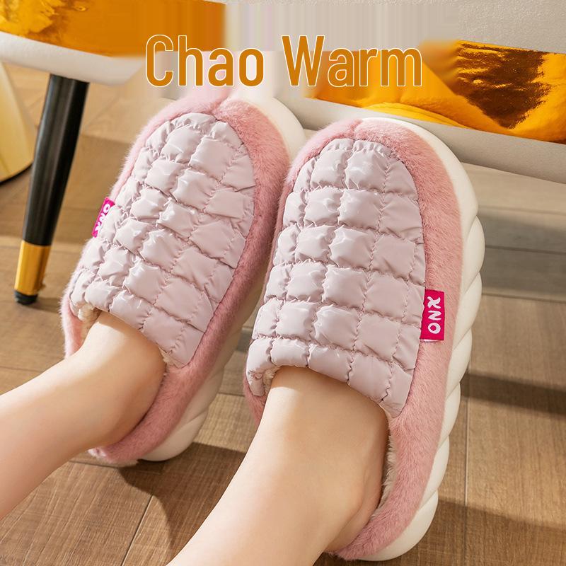 2025 New Style Plush Cotton Slippers: Thick-Soled, Warm Indoor Footwear for Women & Men, Autumn/Winter Collection