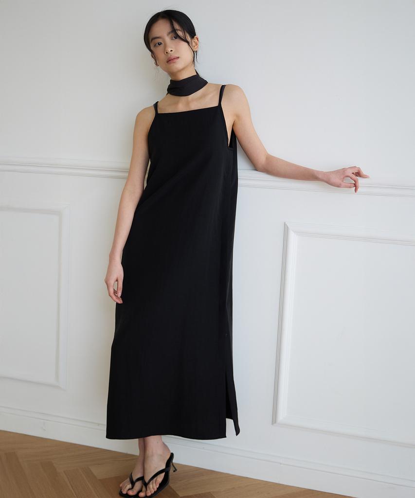 Oeoseoul Line Button-Up Dress [Black]