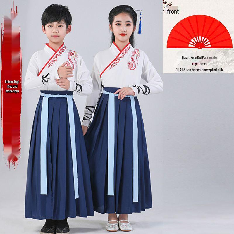 Children's Hua Mulan Hanfu Costume for Boys and Girls - Chinese Style Choir and School Uniform