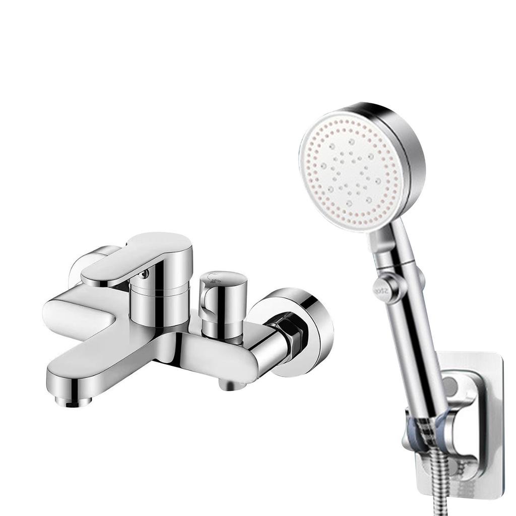 Bath Mixer Tap with Hand Shower Single Lever Adjustable Hot and Cold Water Bath Mixer Shower Set for Bathroom Concealed