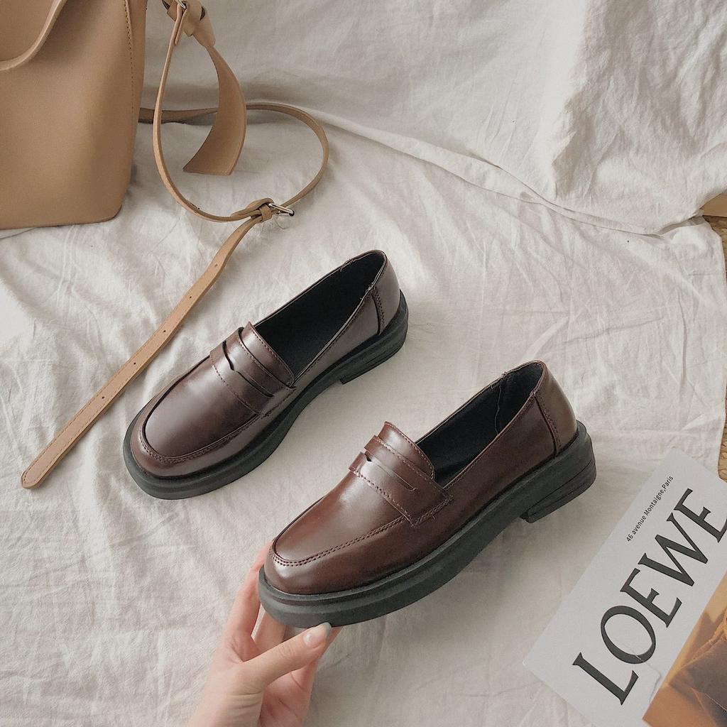 Xiaoxiangfeng single shoes women's shoes 2025 new spring and autumn loafers platform heel thick heel British style small leather shoes