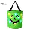 Stabiler Griff Süßigkeitenaufbewahrung Halloween Leuchtender Kürbisbeutel LED Leuchtend Süßes oder Saures Eimer Stoff Geschenkverpackung für Kinder Wiederverwendbar Wasserdicht Oxford