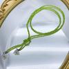 Adjustable Collarbone Chain Niche Green Glass Beaded Neckchain Stylish Necklace Jewelry Neckchain Charm for Women