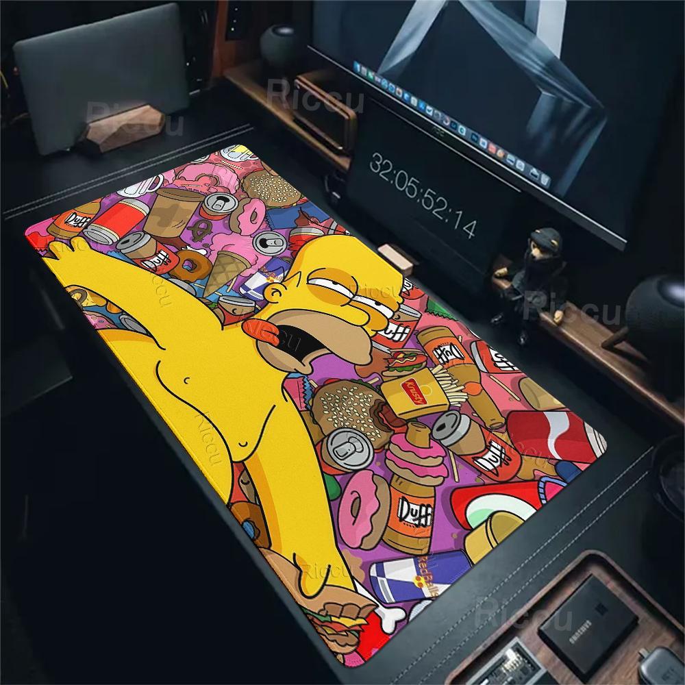 XXL Cartoon T-The Cool S-Simpsons PC Mouse Pads Computer Keyboard Office Large Non-slip Desk Mat Game Locking Edge Rubber Carpet