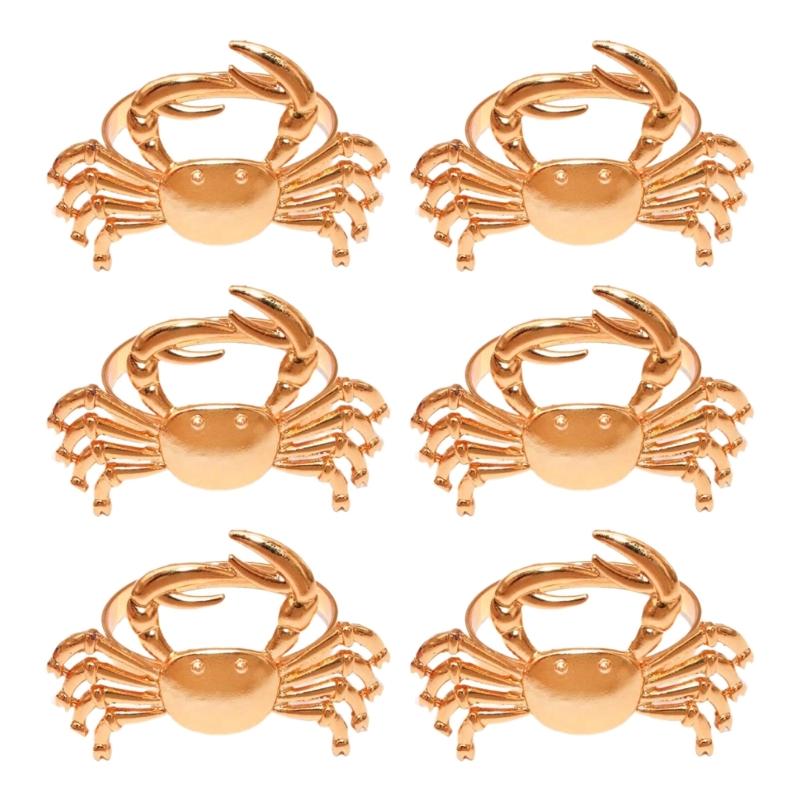 Elegant Gold Crablet Design Metal Napkins Clip Secure Holds Fabric Napkins for Dining Table Decoration