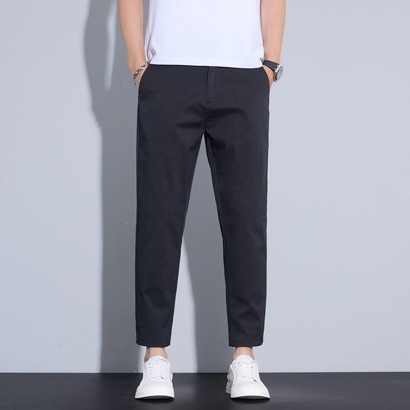 

Men s Summer Nine-point Pants Slim-fitting Ice Silk Thin Pants Men s New Small Straight-leg Casual Pants 38