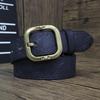 Vintage Handmade Women's Genuine Leather Belt with Copper Buckle - First Layer Cowhide, Versatile for Jeans, Personality Pattern, Casual Style.