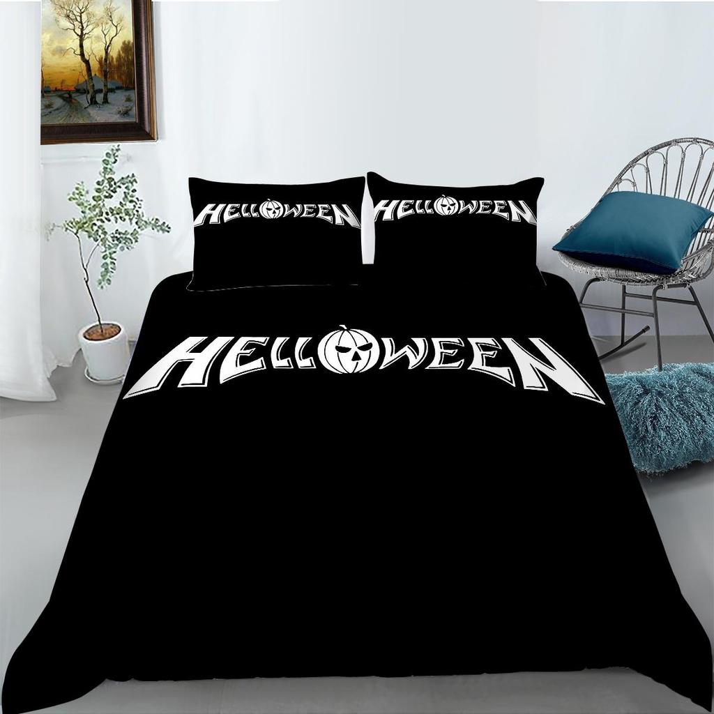 Set de husă de pilota cu imprimare 3D de Halloween cu fată de pernă Textile de casă Set de lenjerie de pat pentru copii Seturi de pat de o singură dimensiune