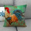 Retro Landhausstil Hahnenmuster Digitaldruck Kurzer Plüsch Kissenbezüge für Auto Sofa Büro Kissenbezug Haushaltswaren