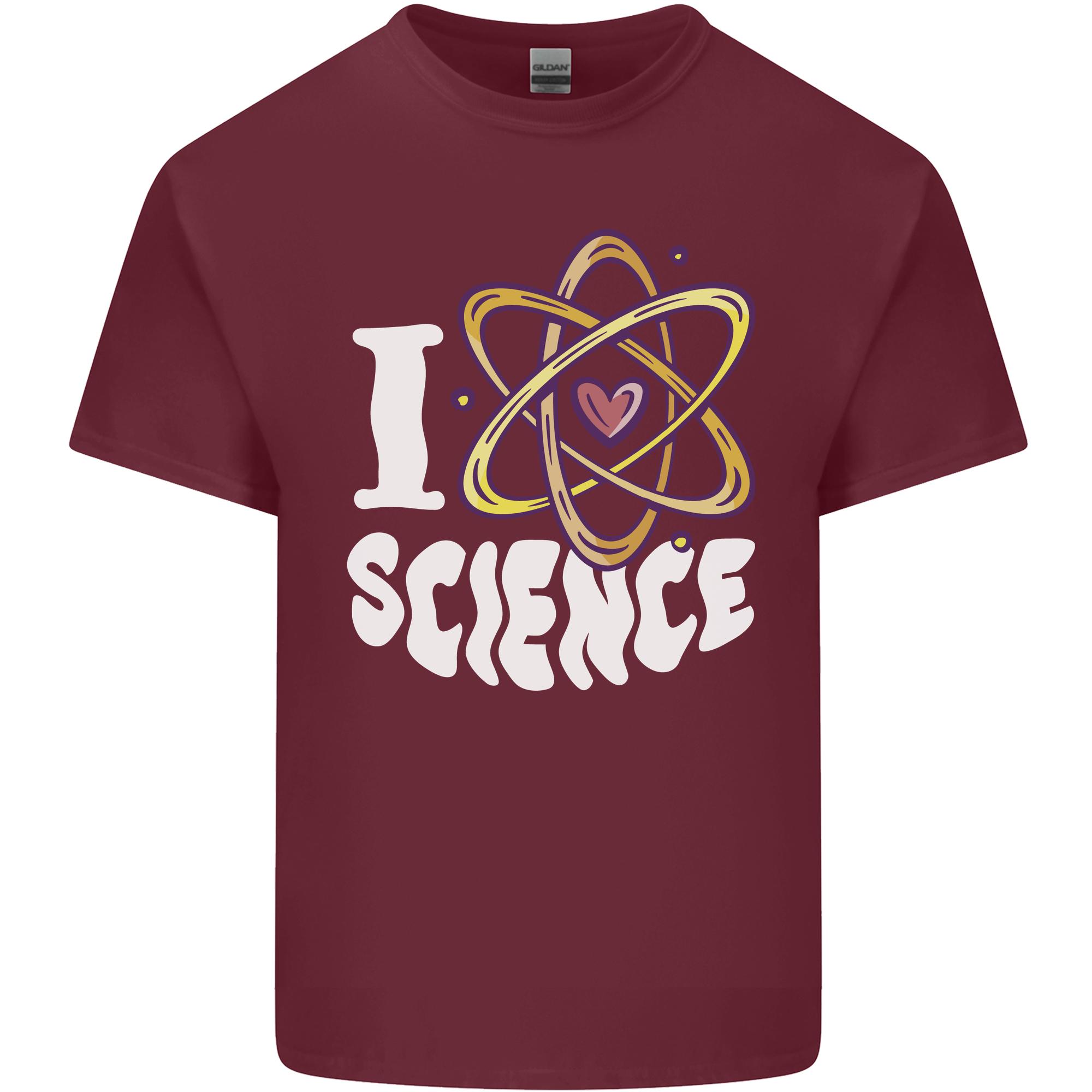 I Love Science Physics Chemistry Biology Nerd Unisexs Light Cotton TShirt S