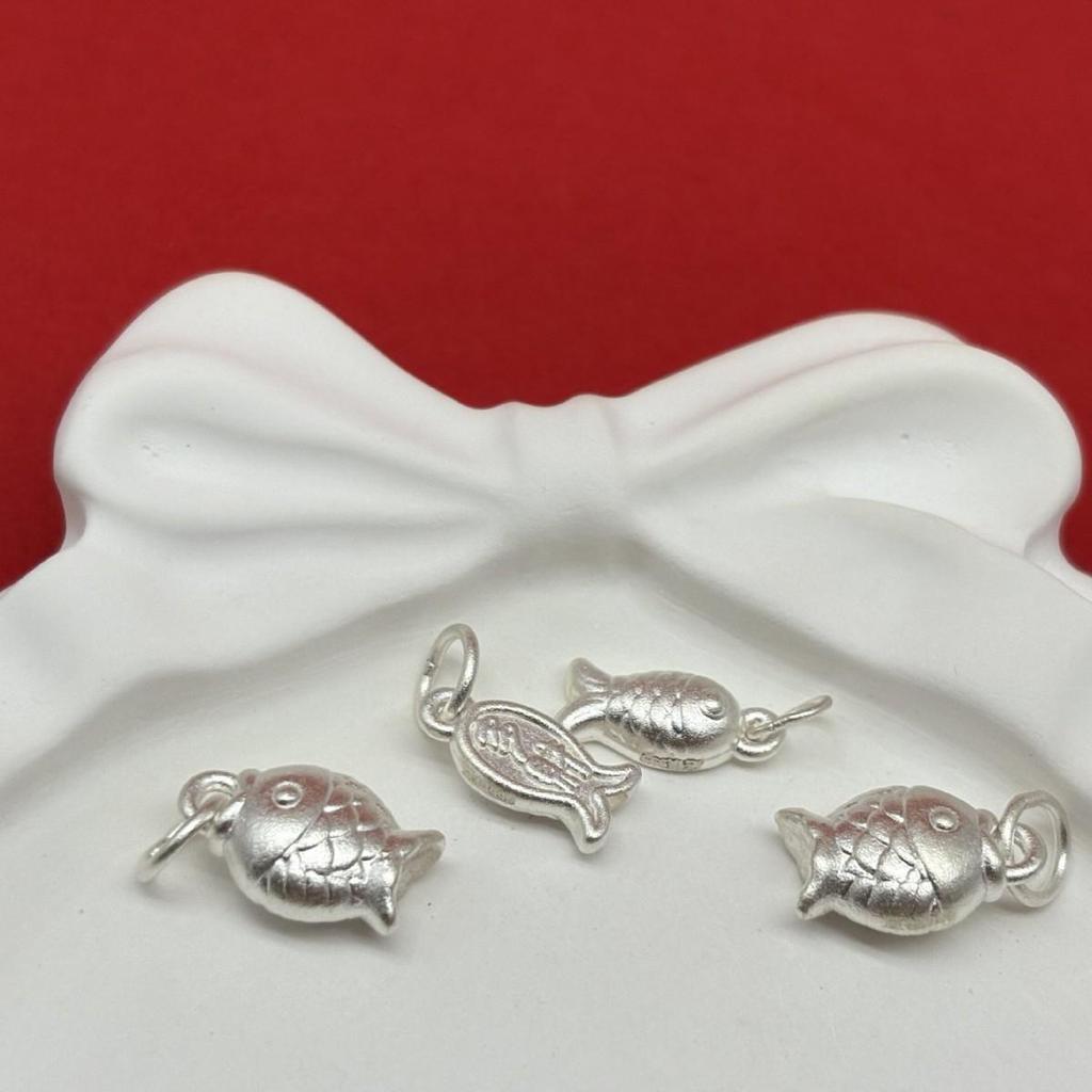 Sterling Silver 999 Year of the Fish Multi-Wealth Pendant Handmade Braided Necklace/Bracelet Charm Accessories