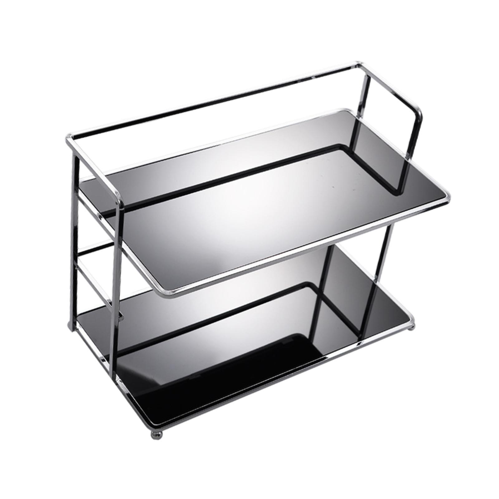 Desktop Storage Rack Bathroom Counter Organizer Double Saving Cosmetic чёрный