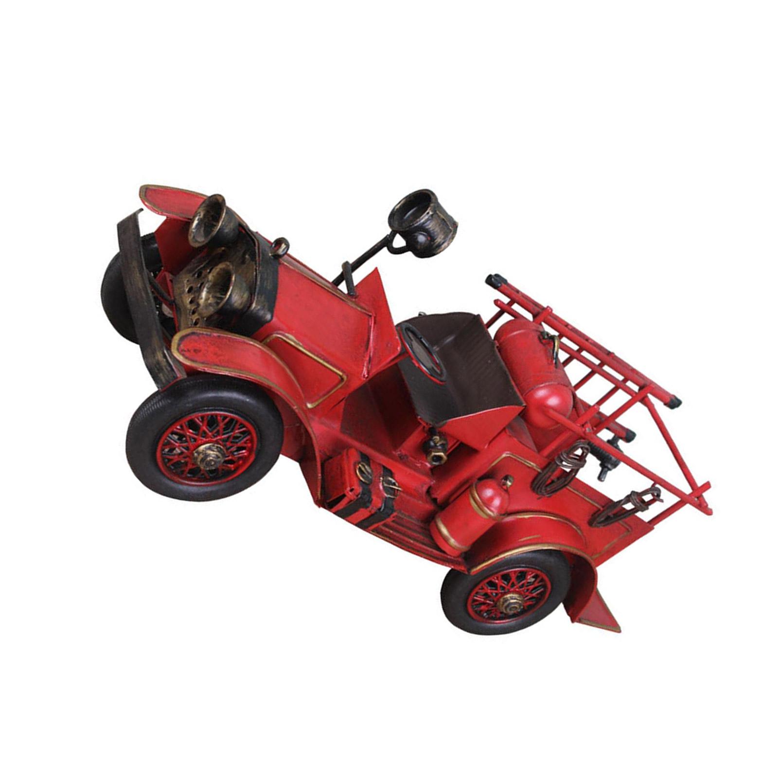 

Ретро Модель Красной Пожарной Машины Фигурка для Настольной и Книжной Полки