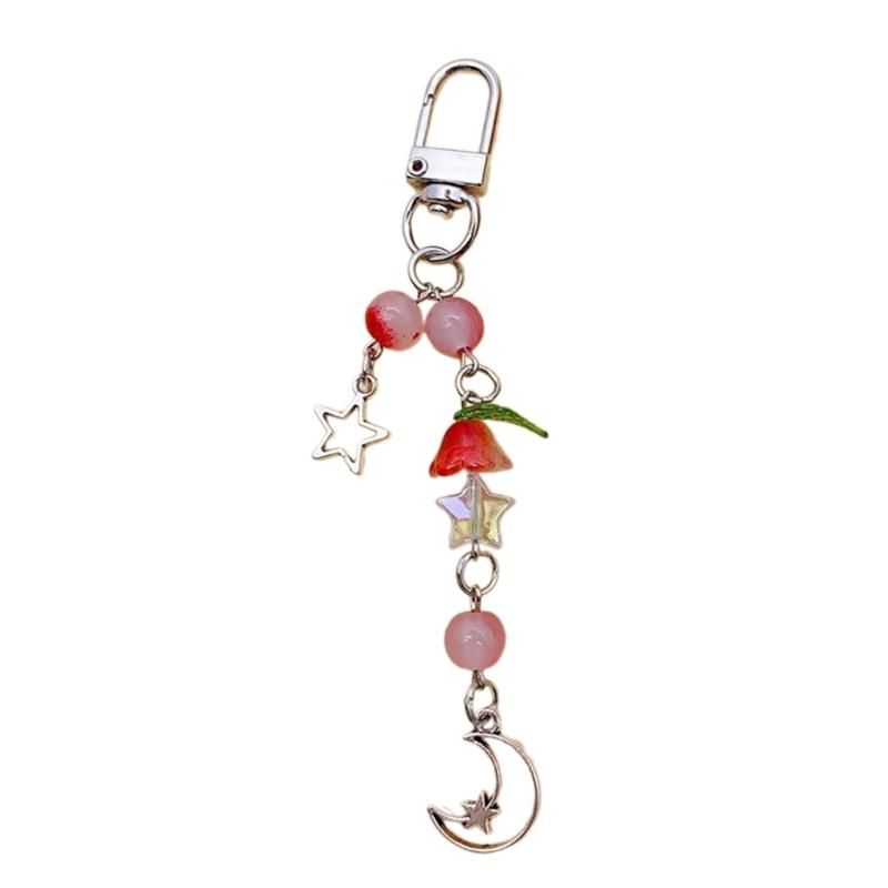 Elegante Maiglöckchen Handyketten Perlen-Handy-Lanyard Schlüsselanhänger Einfache Tragbare Handy-Taschen Rucksack Schlüsselhalter Dekoration