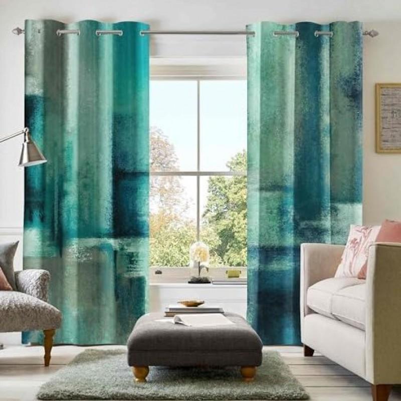Modern Abstract Rustic Orange Blackout Curtains 2-Pack Living Room Bedroom Decor