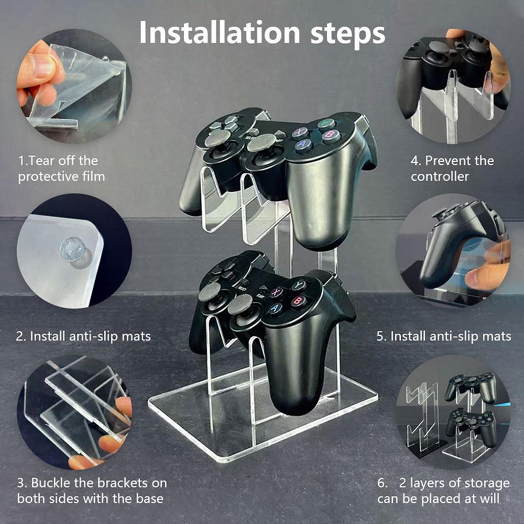 Universeller Dual Controller Ständer Schreibtisch Controller Transparenter Acrylhalter Gamepad Joystick Halterung