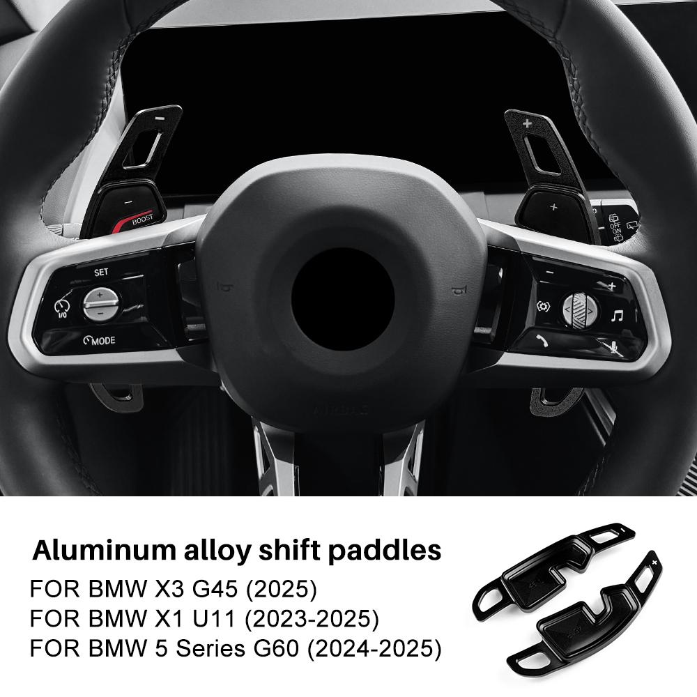 

Car Steering Wheel Shift Paddle Shifter for BMW X3 G45 2025 X1 U11 -2025 5 Series G60 2024 2025 Interior Trim Sticker for G45 2025 чёрный
