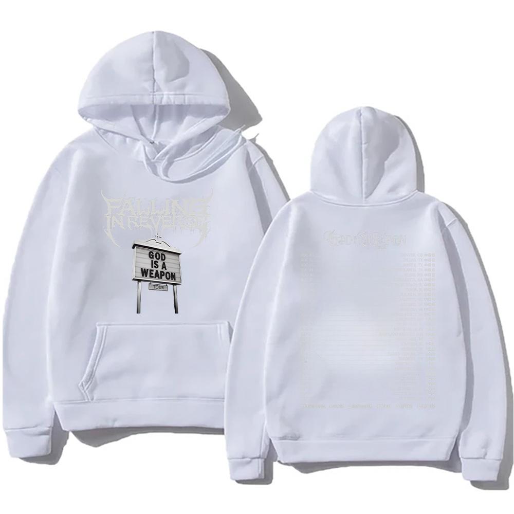 Falling In Reverse God Is A Weapon Tour 2025 Hoodies Men Women Gothic Casual Oversized Sweatshirt Vintage Aesthetic Trends Hoody