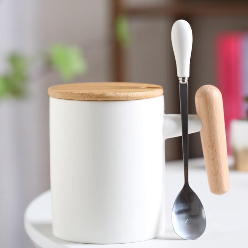 Chaxun Dehua Wooden Handle Ceramic Mug