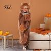 Morbido Plaid Abbracciabile Halloween Felpa Indossabile, Accogliente Mantello Mucca delle Highlands con Cappuccio, Caldo Accappatoio per Casa Bradipo Gatto Nero Mantello Loungewear Donna