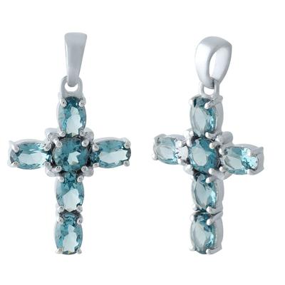 Silver Cross with Topaz London Blue 0.345ct (1966617)
