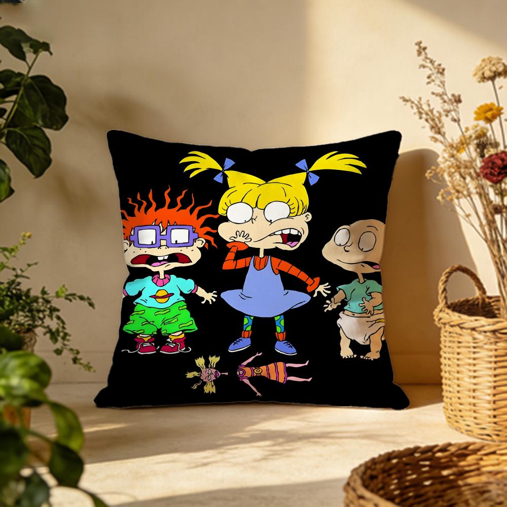 Trendy RRugratses Cushion Cover Versatile DoubleSided Pillow Case Fit for Sofa Bed Car Daily Decor