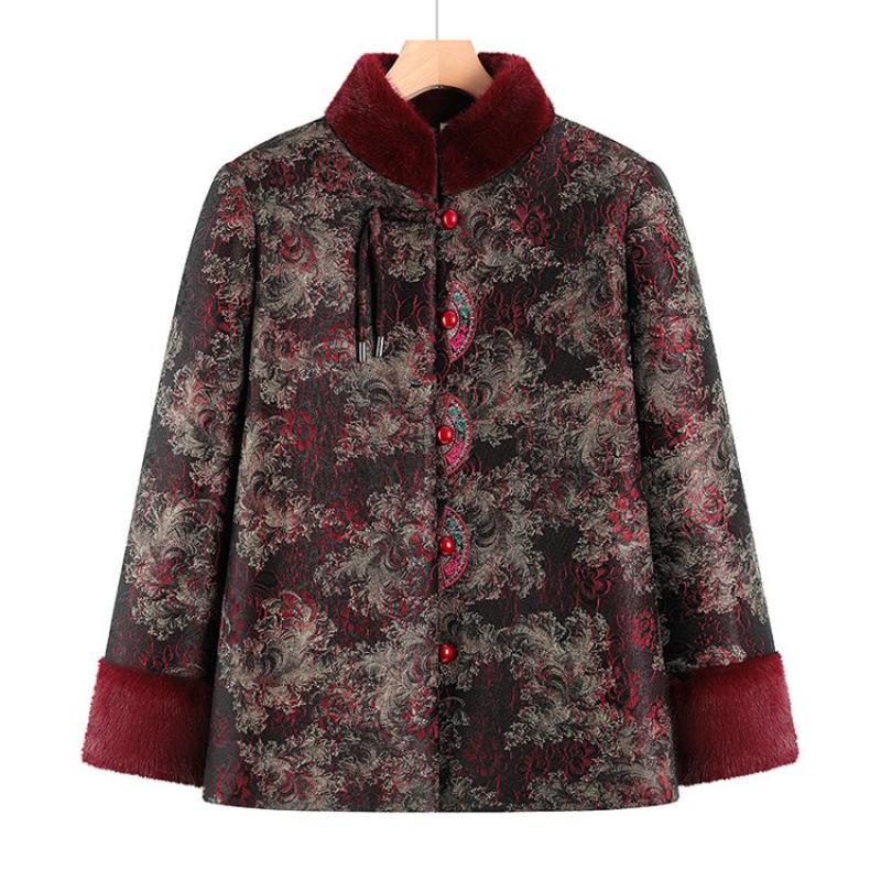 

Зимнее бархатное хлопковое пальто, куртка для жены, утолщенная теплая старая хлопковая куртка 5XL [Recommended 150-80 kg]