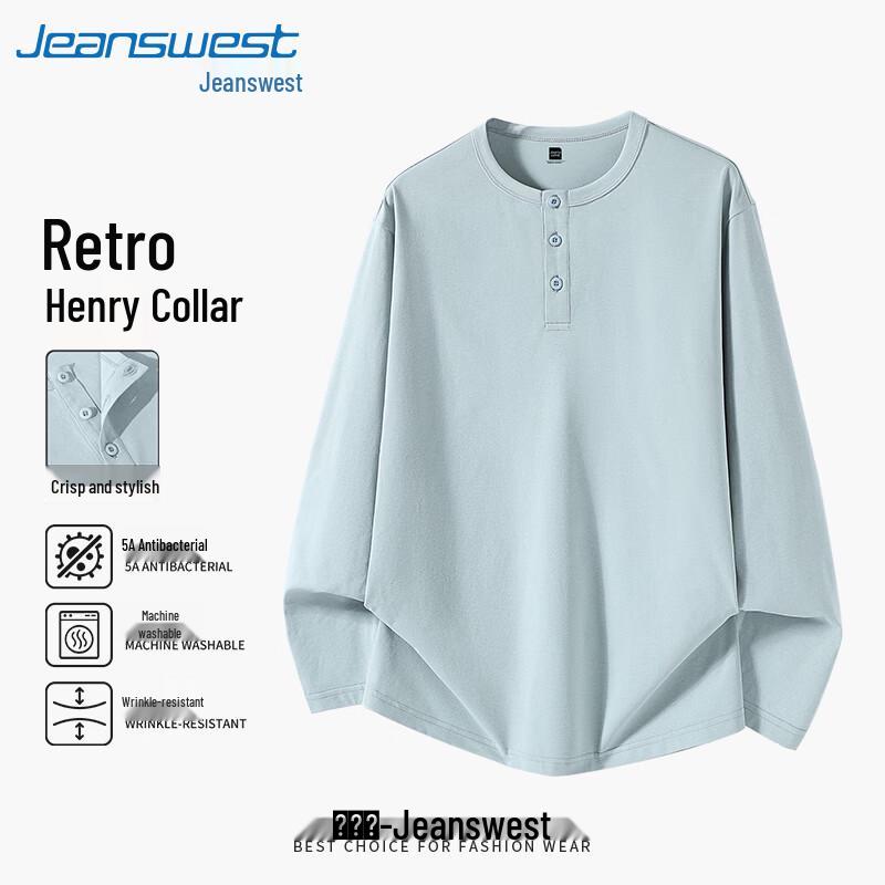 Jeanswest Men s Retro Henley Long Sleeve Top 2XL