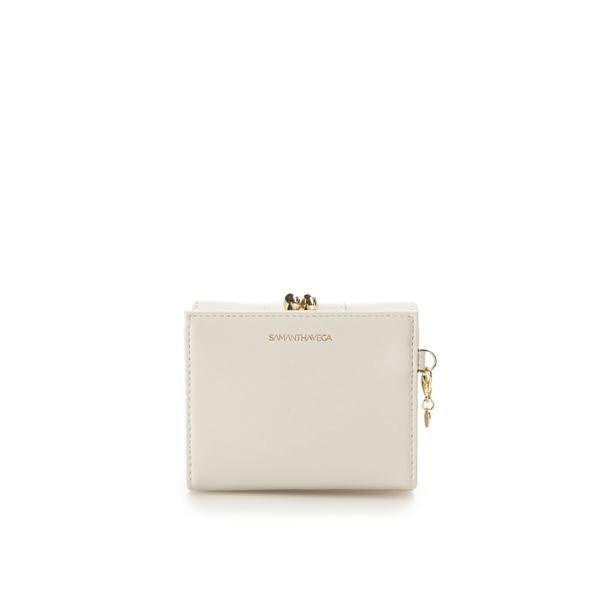 Samantha Vega Circle Lock Folding White Wallet/Mini Wallet, Women's,
