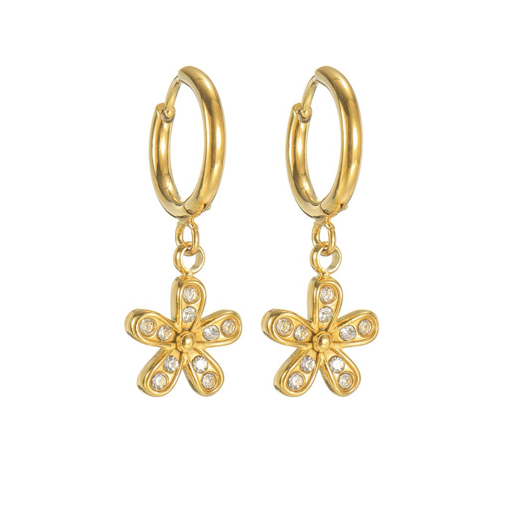 Atoztide Trendy Shiny Zircon Ocean Series Pendant Earring Women Stainless Steel Gold Color Multiple Styles Earring Jewelry Gift