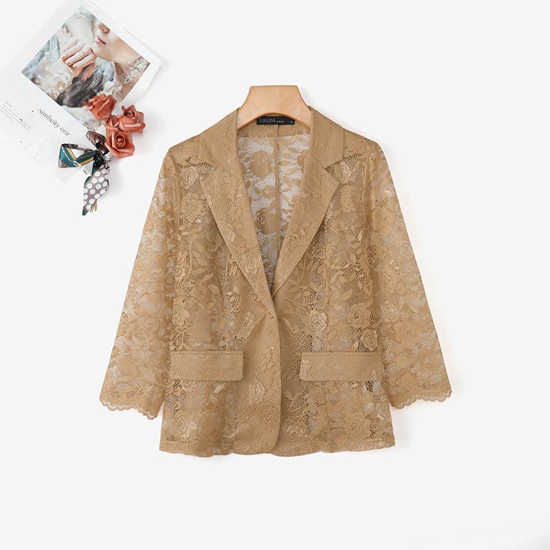 ZANZEA Women Summer Fashion See-Through Lace Cardigan Blouse