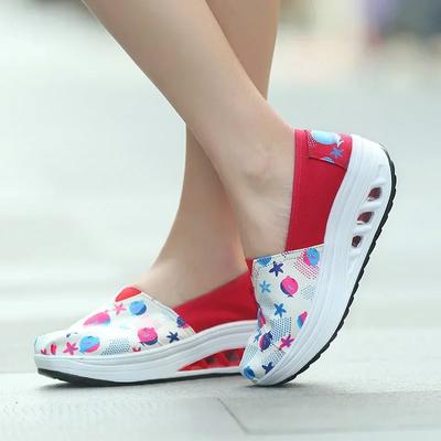Fashion Fashion Spring 2025 New Canvas Rocking Shoes Wedges Platform Shoe Breathable Women's Shoes Sports Travel Shoes Sapatos Femininos