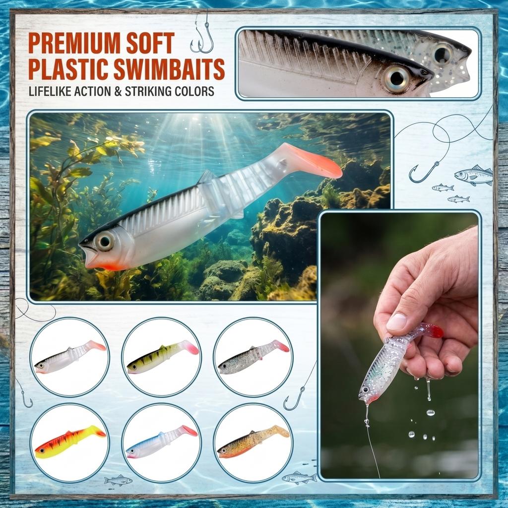 Multi-Joint T-Tail Soft Spanish Fishing for Bass Fishing