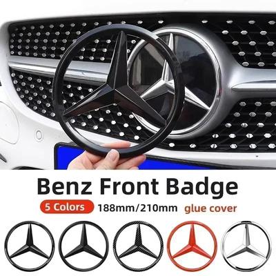 For Benz C1aHub Cap 1pc 188mm 210mm ABS Car Front Grille Badge Decal Cover Emblem For Mercedes Benz A/B/C/E/S Class GLA CLA GLE GLK CLK CLS  GLC EO1