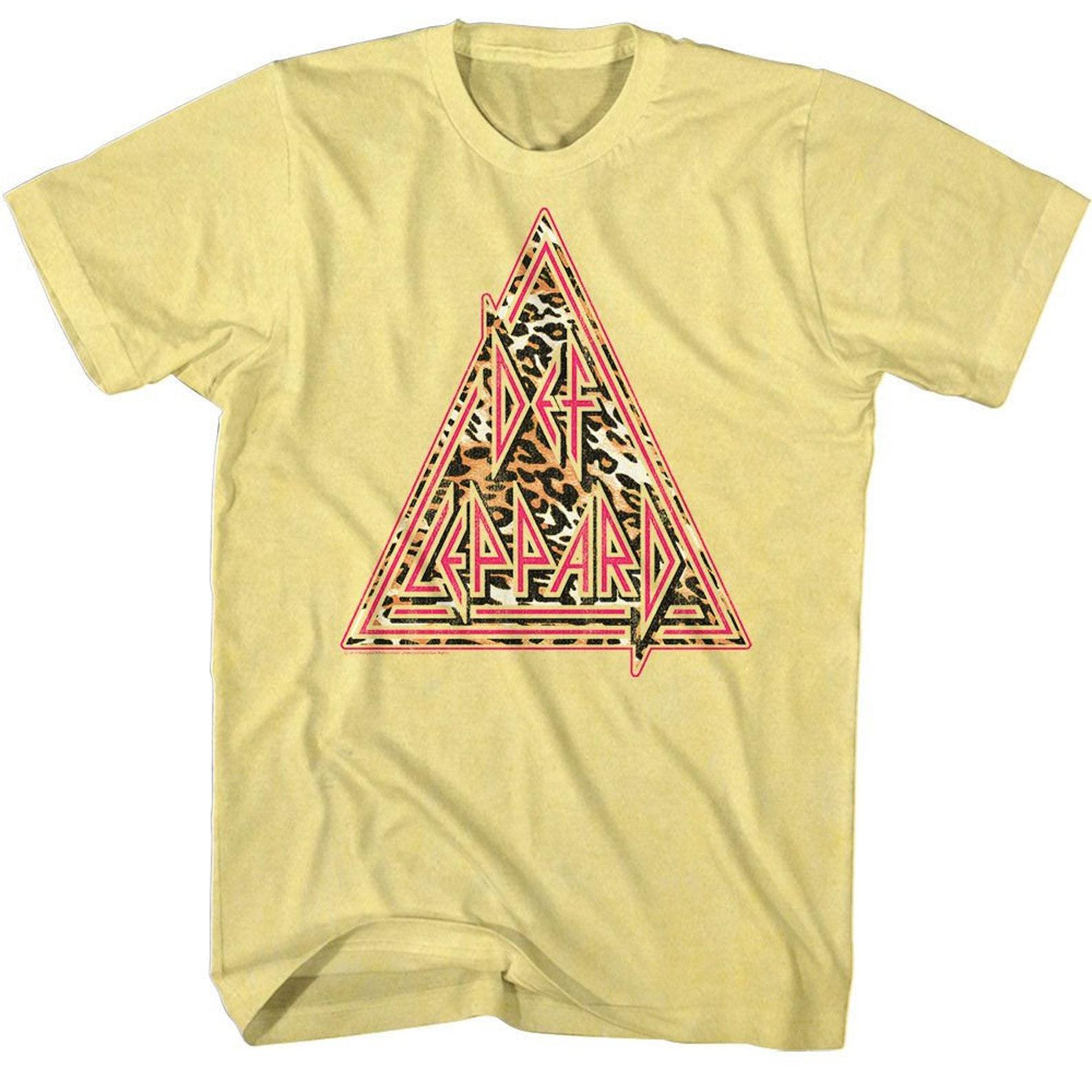 Def Leppard Leppard Print Yellow Heather Adult T-Shirt 2XL