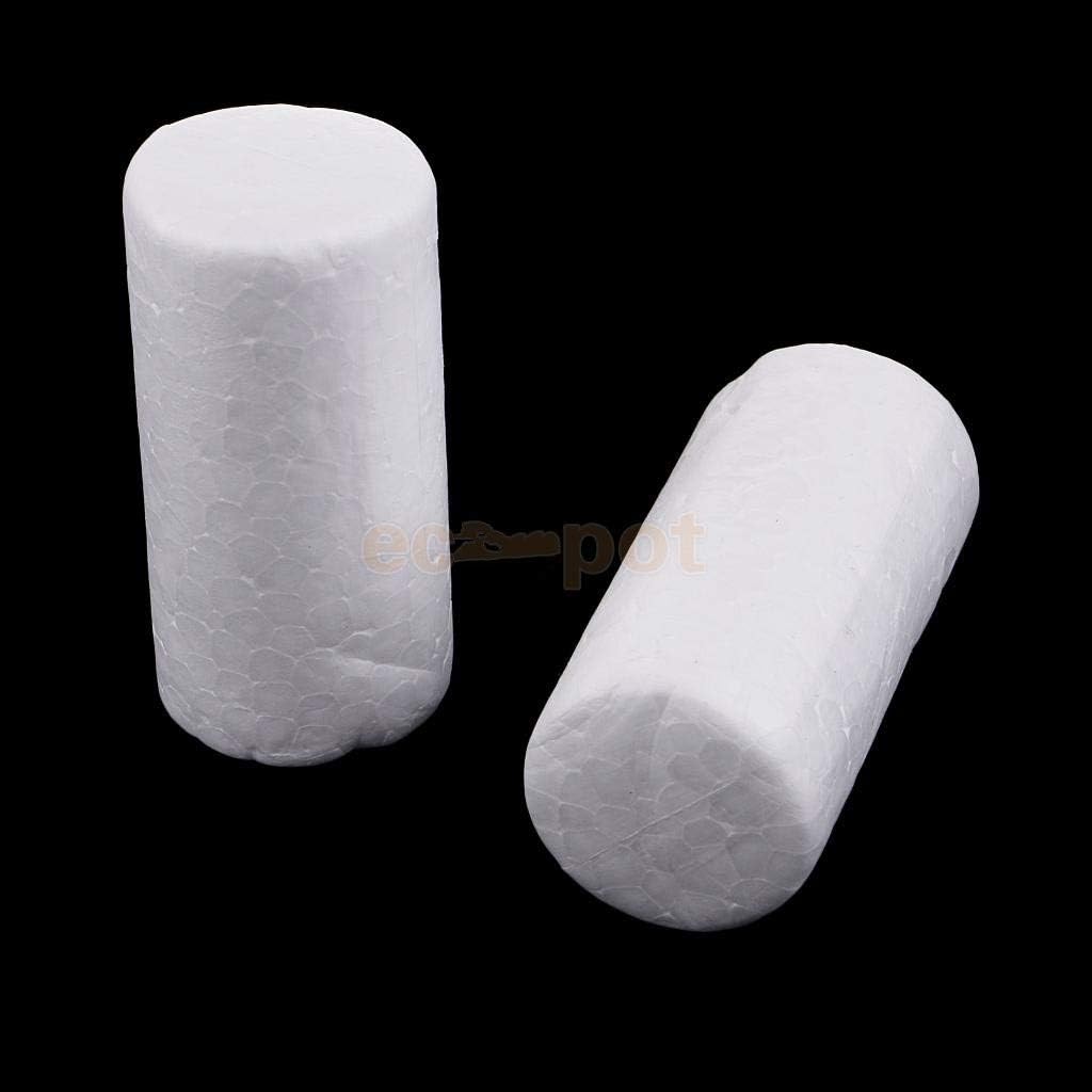 50-Pack 10x4cm Mini White EPS Hard Foam Rod/Cylinder Craft