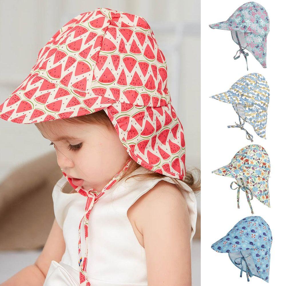 

Summer Quick-Dry Casual Cartoon Kids Beach Hat Cotton Outdoor Hat Children Sun Hats