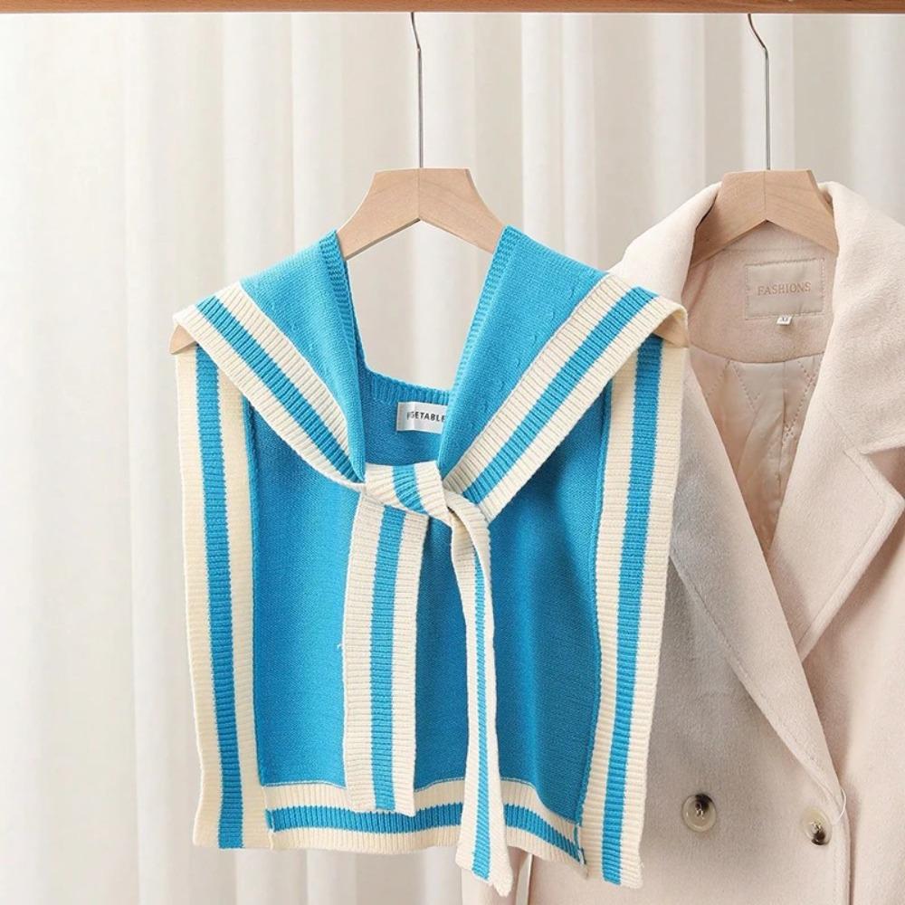 Solid Color Neck Shawl Warm Detachable Collars Scarf New Knitted Shawl Autumn Winter