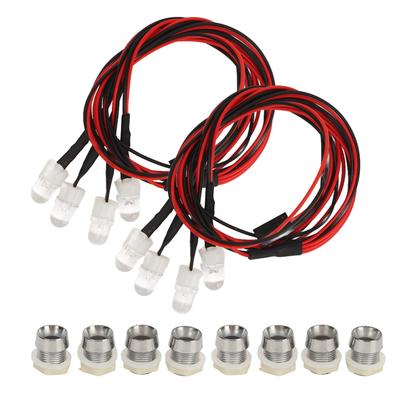 2 ΤΕΜ 4 LED Φώτα Αυτοκινήτου RC Universal 8mm Λευκά και Κίτρινα Φώτα Αυτοκινήτου RC Κιτ Φώτων Πορείας Πίσω Φώτων για Traxxas