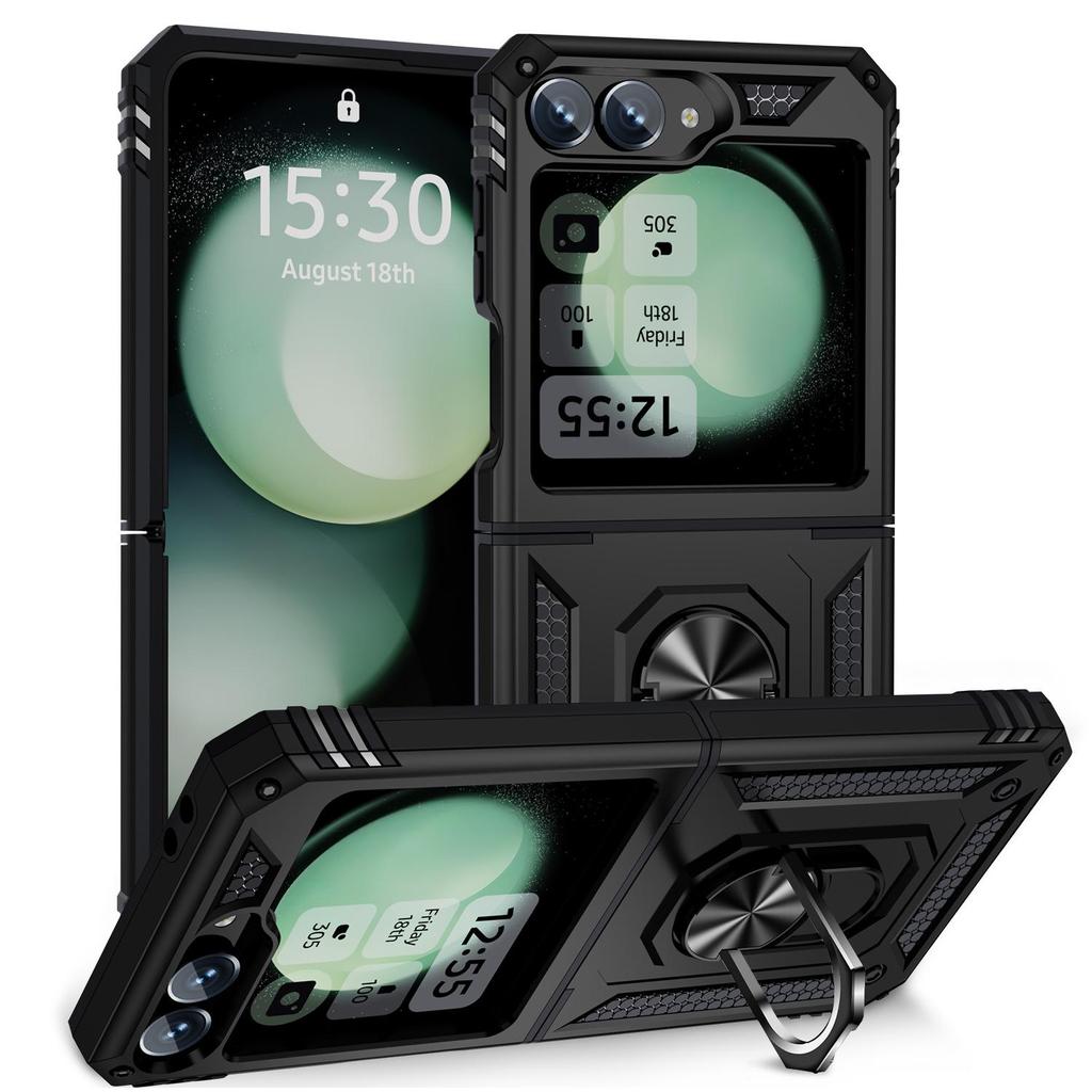 Samsung Z Flip6/7 Voják Anti-drop Magnetický kryt telefonu s krytem se stojánkem