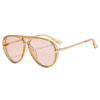 Popular Fashion Double Bridge Aviator Women Oversized Sunglasses  Retro Candy Color Gradient Uv400 Men Punk Sunglasses