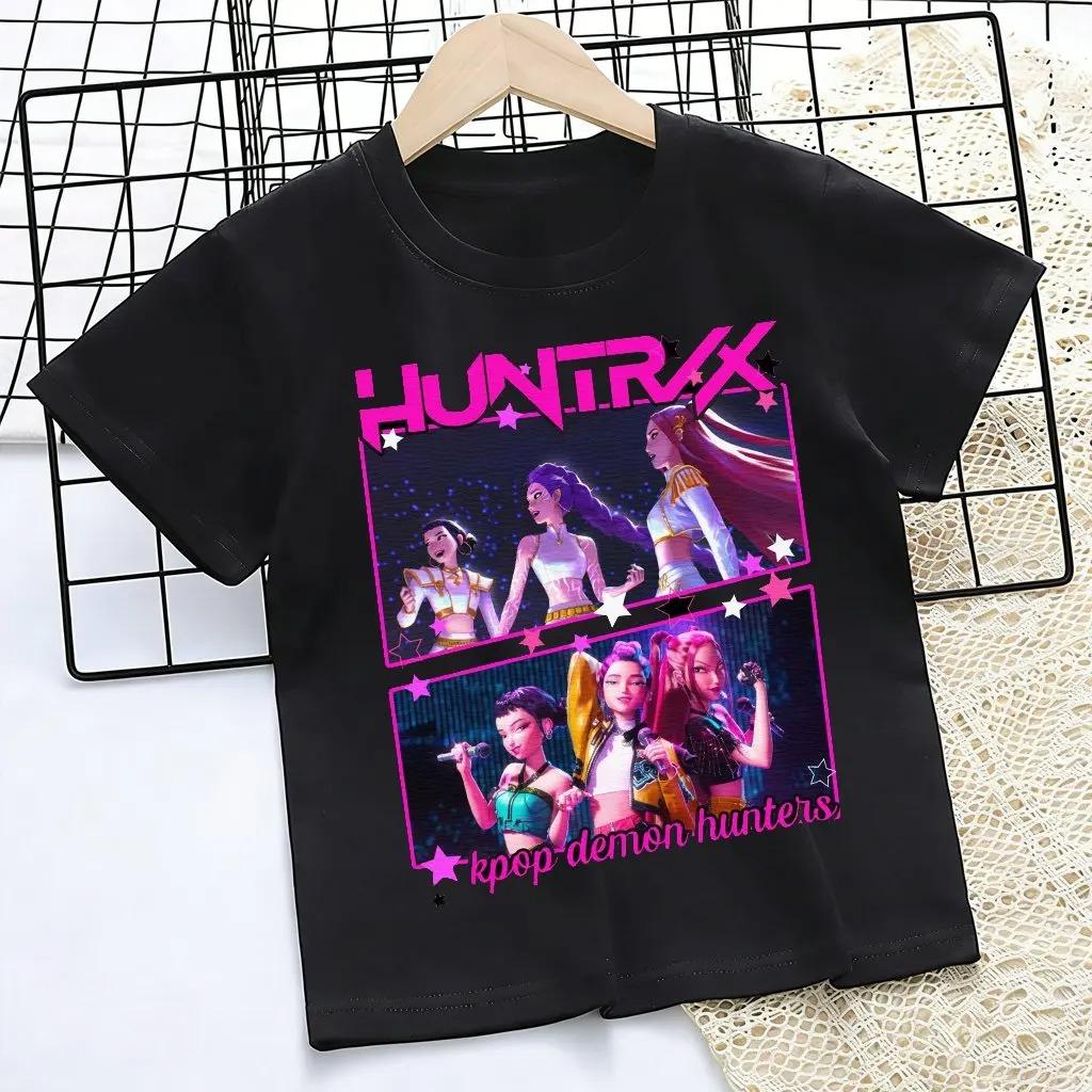 Happy Easter Bunny Girls Anime Kids T-Shirt, Unisex Easter Themed Graphic Tee, 100% Cotton Casual Short Sleeve Top for Children