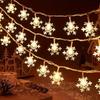 1PC USB Powered 80 LED Snowflake String Lights 8 Modes LED Curtain Lights For Home Window Christmas Holiday Festival Decoration