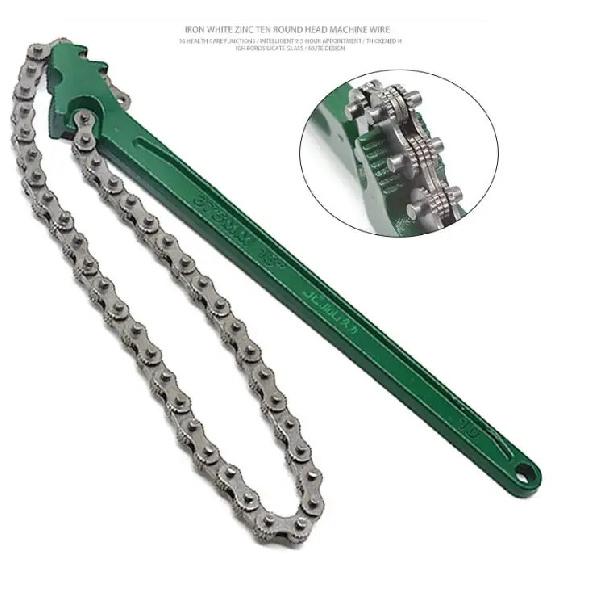 15" Engine oil filter element Adjustable 60-200mm chain wrench Oil change remover Toothed belt length:700mm