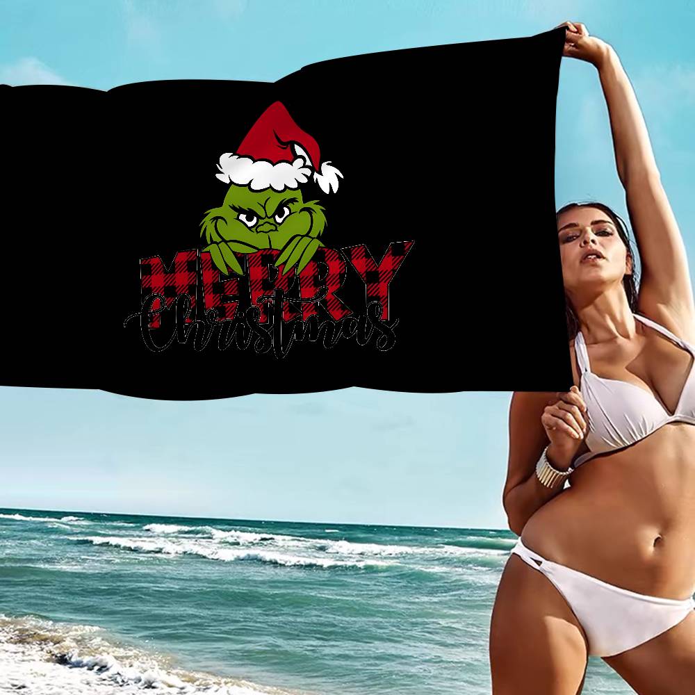 How The G-Grinch Stole Christmas Microfiber Beach Towel Absorbent Quick Dry Soft Yoga Swimming Resort Mountain Climbing Towel