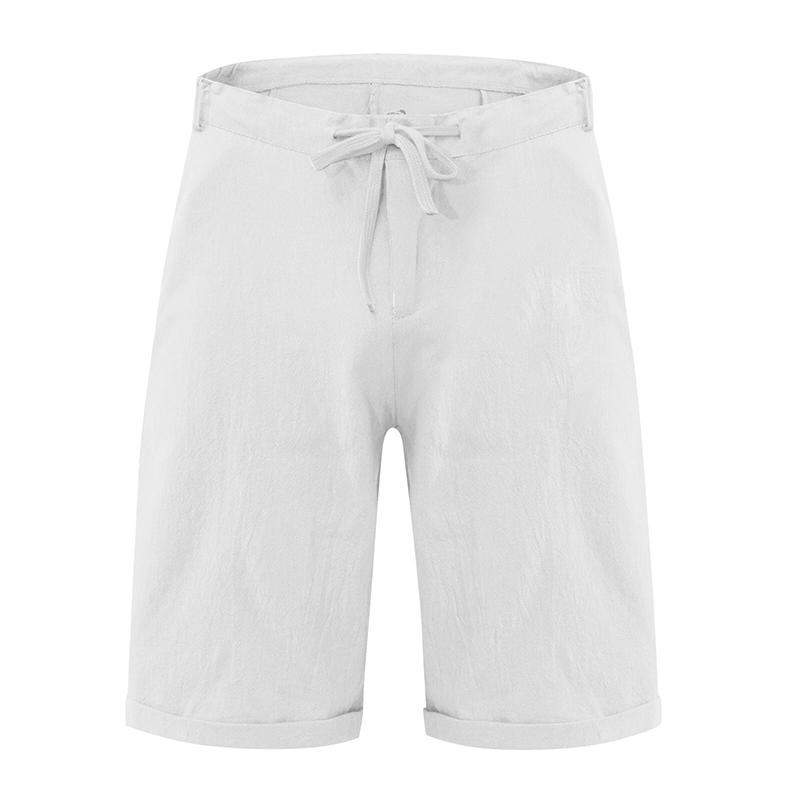 

1 шт. Мужские летние шорты из полиэфирного волокна, спортивная уличная одежда, повседневные свободные шорты, дышащие однотонные шорты для бега 2XL белый