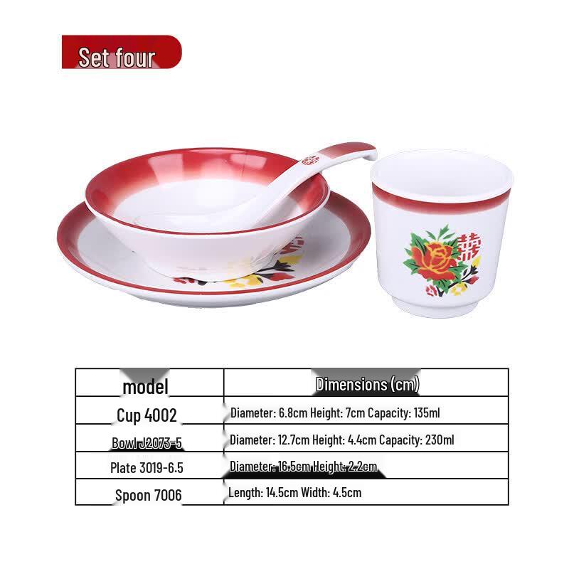 Qianxing Vintage Melamine Tableware Set