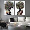 New Nordic Graffiti Art Figure Canvas Painting Unique Hairstyle Fashion Model Poster Office Living Room Home Decoration Mural No Frame