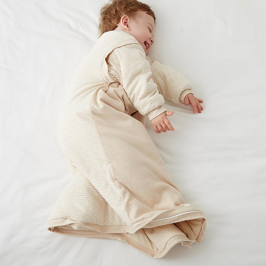 [MOMSMENU] Baby Sleeping Bag, 100% Organic Cotton, Soft, Keeps You Warm While Sleeping, Long Sleeves, Autumn/Winter, Ages 18-36 Months